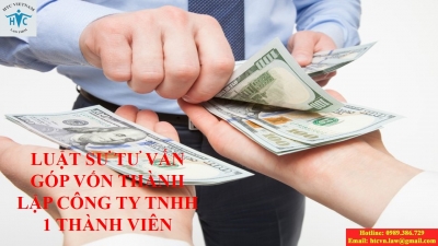 ​LUẬT SƯ TƯ VẤN GÓP VỐN THÀNH LẬP CÔNG TY TNHH 1 THÀNH VIÊN